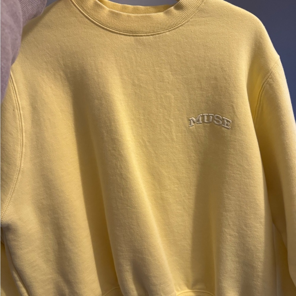 Muse Crewneck Sweater in Soft Yellow